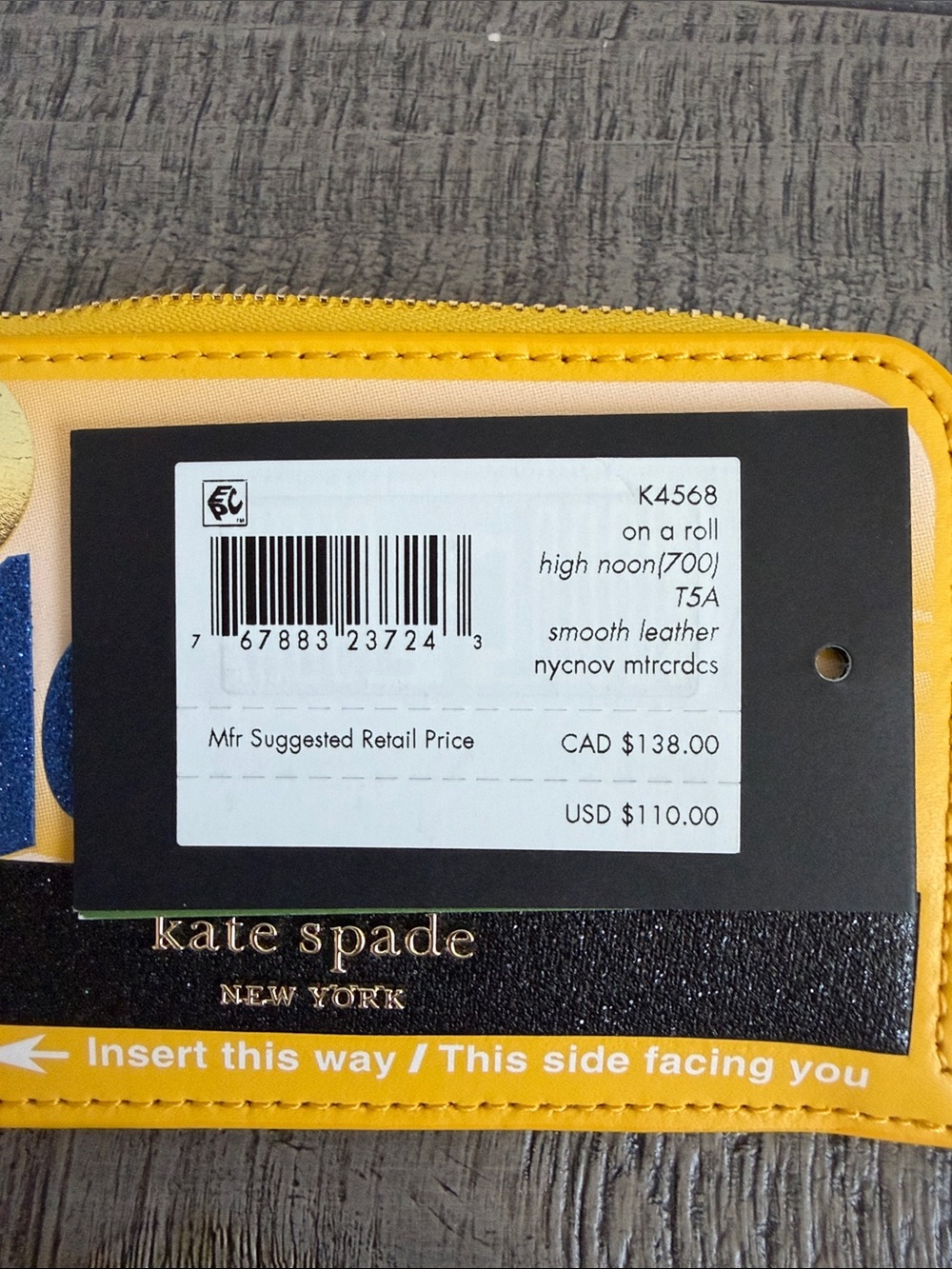 kate spade Yellow MetroCard Graphic Zip Wallet - Picture 4 of 4